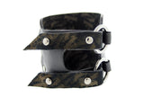 REEVE -Black Leather Cuff Bracelet Bangle Gunmetal Mister Fairbanks Jewelry