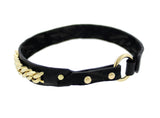 IMANI -Black Leather Choker Bracelet Wrap Gold Mister Fairbanks Jewelry