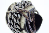 MIAUCCIA -Boa Print Leather Cuff Bracelet Gunmetal Mister Fairbanks Jewelry
