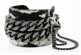 MIAUCCIA -Boa Print Leather Cuff Bracelet Gunmetal Mister Fairbanks Jewelry