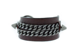 SUVI II-Burgundy Leather Cuff Bracelet Gunmetal Stud Mister Fairbanks Jewelry