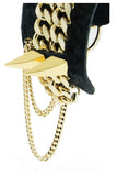 ZION -Black Python Cuff Bracelet Bangle Gold Stud Mister Fairbanks Jewelry